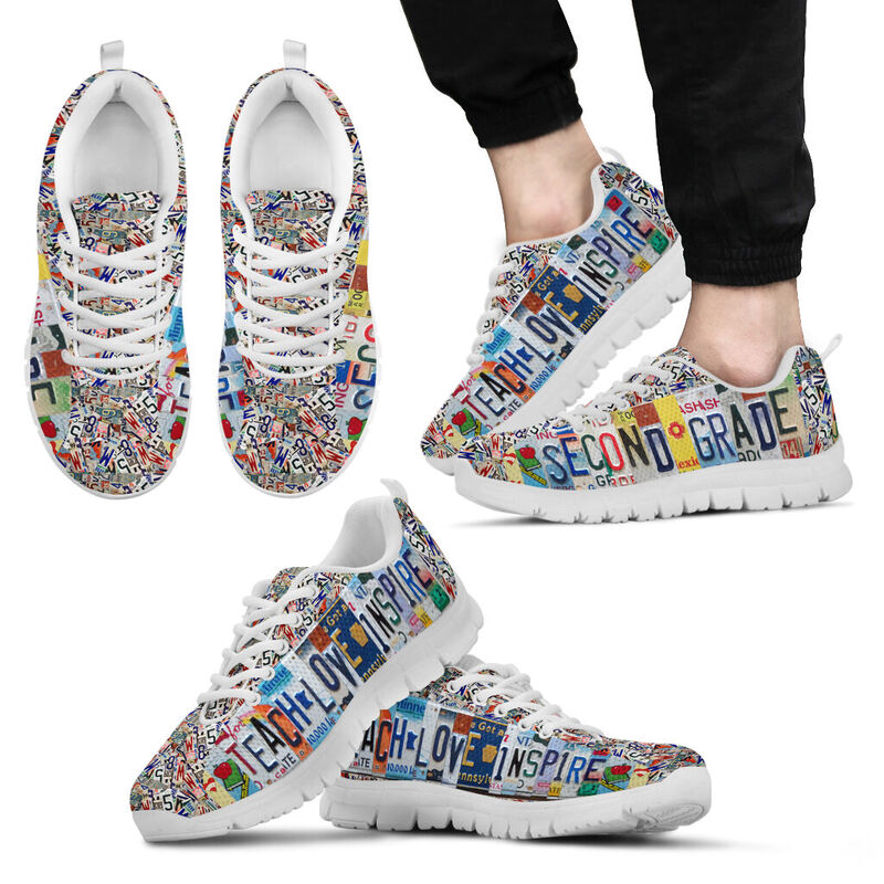 Second Grade License Plates Sneakers, Runni- Love Sneakers