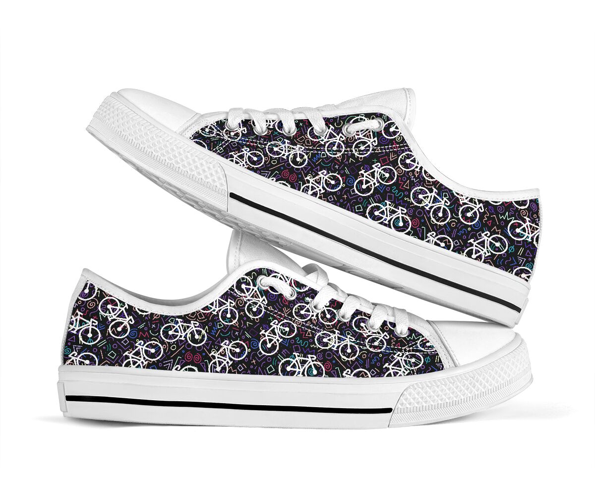 Cycling Pattern Black - Low Top Shoe - Love Low Top Shoes