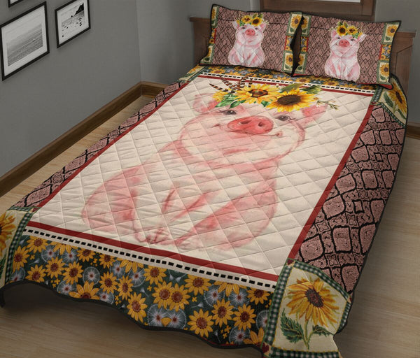 Pig Quilt Bed Set 18 - Love Quilt Bedding Set