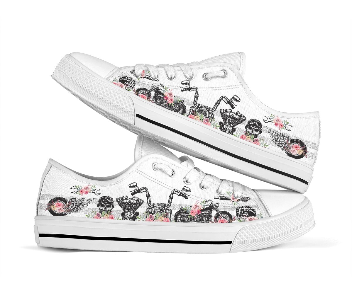 Low Top - Biker - Flower Style Shoe - Love Love Top Shoes