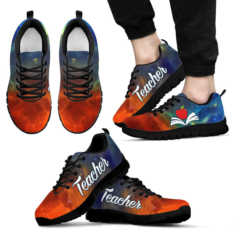 Teacher- Orange Blue Galaxy Kd Sneakers, Running Shoes, Shoes For Women, Shoes For Men, Cust- Love Sneakers
