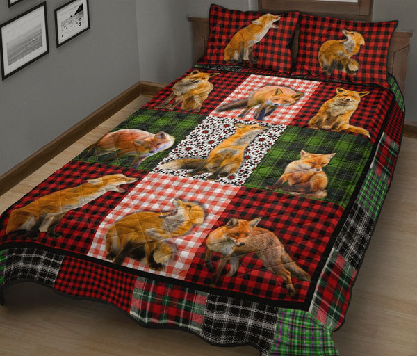 Fox Fabric Style Quilt Bed Set - Love Quilt Bedding Set