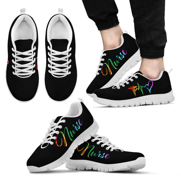 Nurse Heart Color Sneakers, Running Shoes, Shoes For Women, Shoes For Men, Custom Shoes, L- Love Sneakers