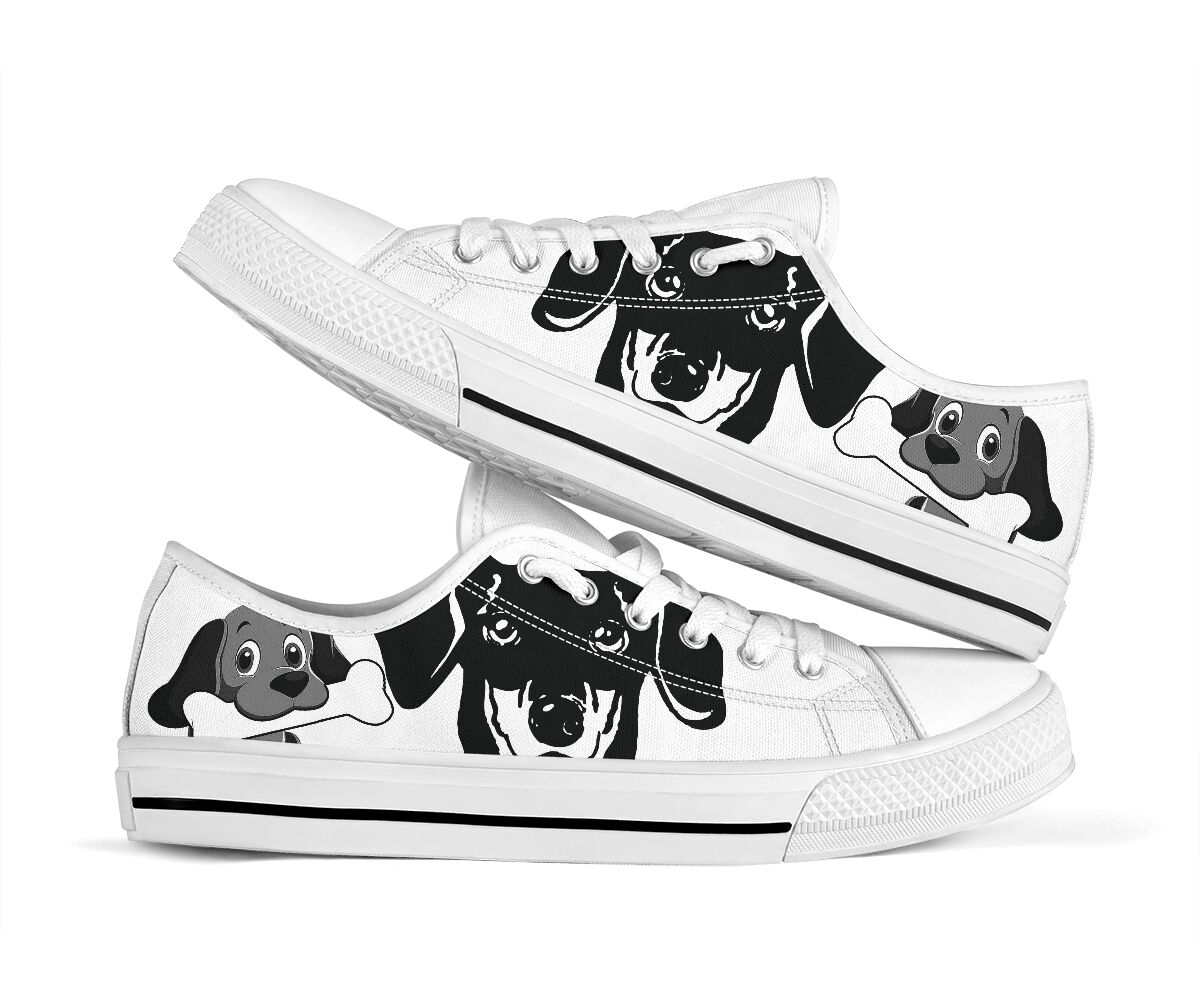 Dachshund Gnaw Bones- Low Top Shoe - Love Love Top Shoes