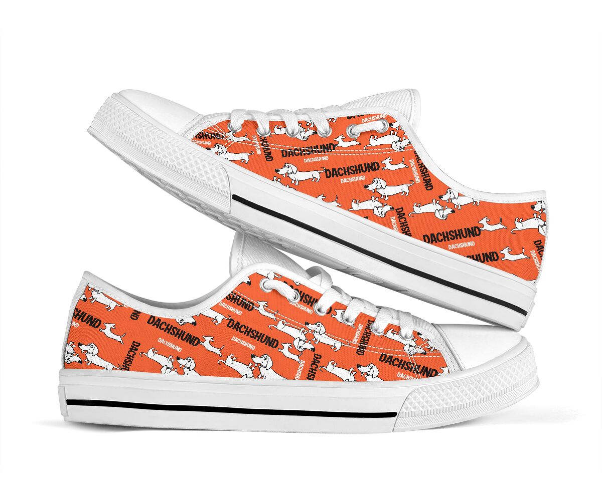 Dachshund Cartoon Low Top Shoes - Love Low Top Shoes
