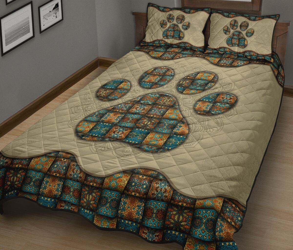 Quilt Bed Set - Dog - Mandala 64 - Love Quilt Bedding Set