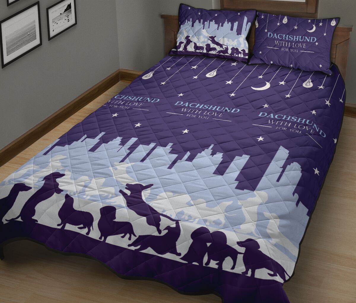 Dachshund City - Quilt Bed Set - Love Quilt Bedding Set