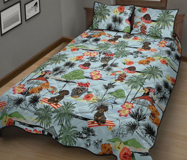 Dachshund Flower Beach - Bed Set- Love Quilt Bedding Set
