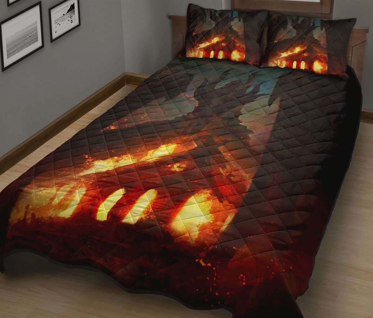 Dragon Legends Odahviing Art Style Quilt Bed Set - Love Quilt Bedding Set