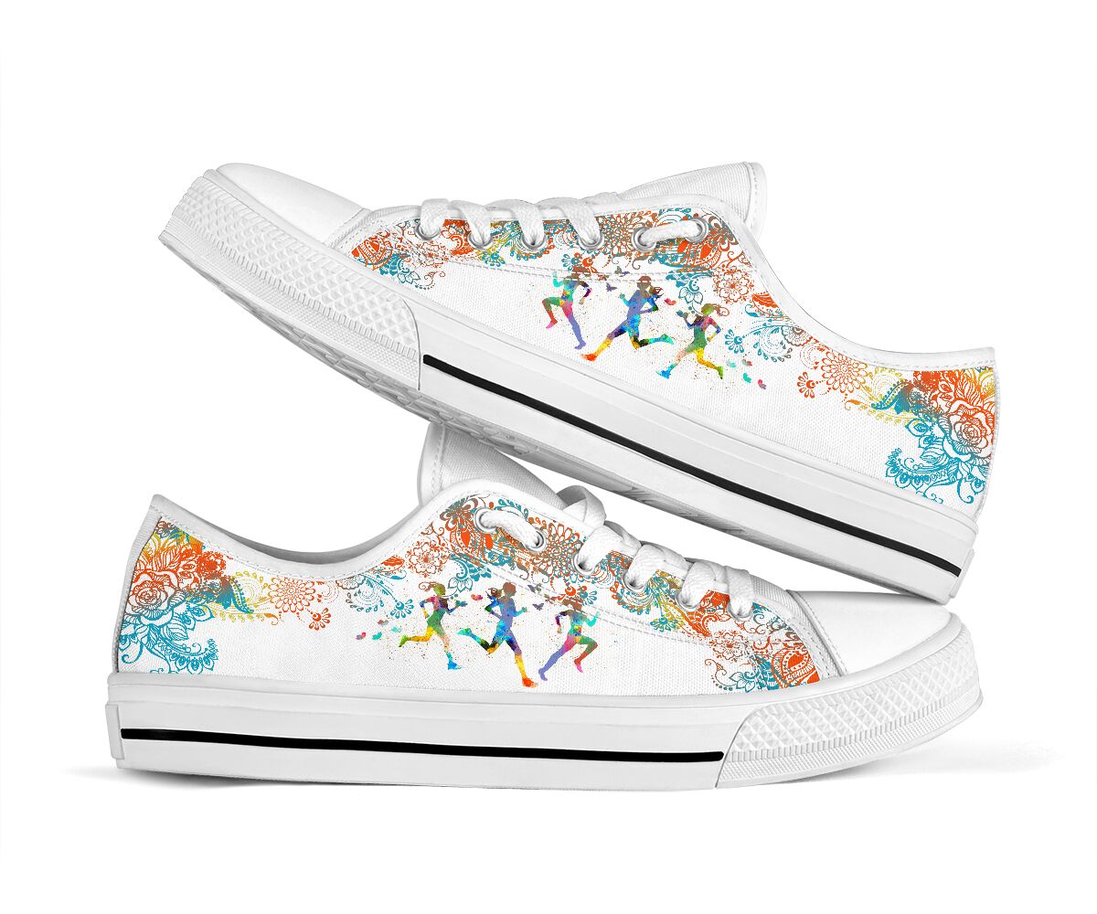 Running Watercolor - Low Top Shoe - Love Love Top Shoes