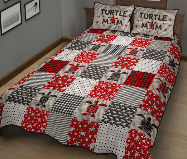 Turtle Pattern Style Quilt Bed Set - Love Quilt Bedding Set