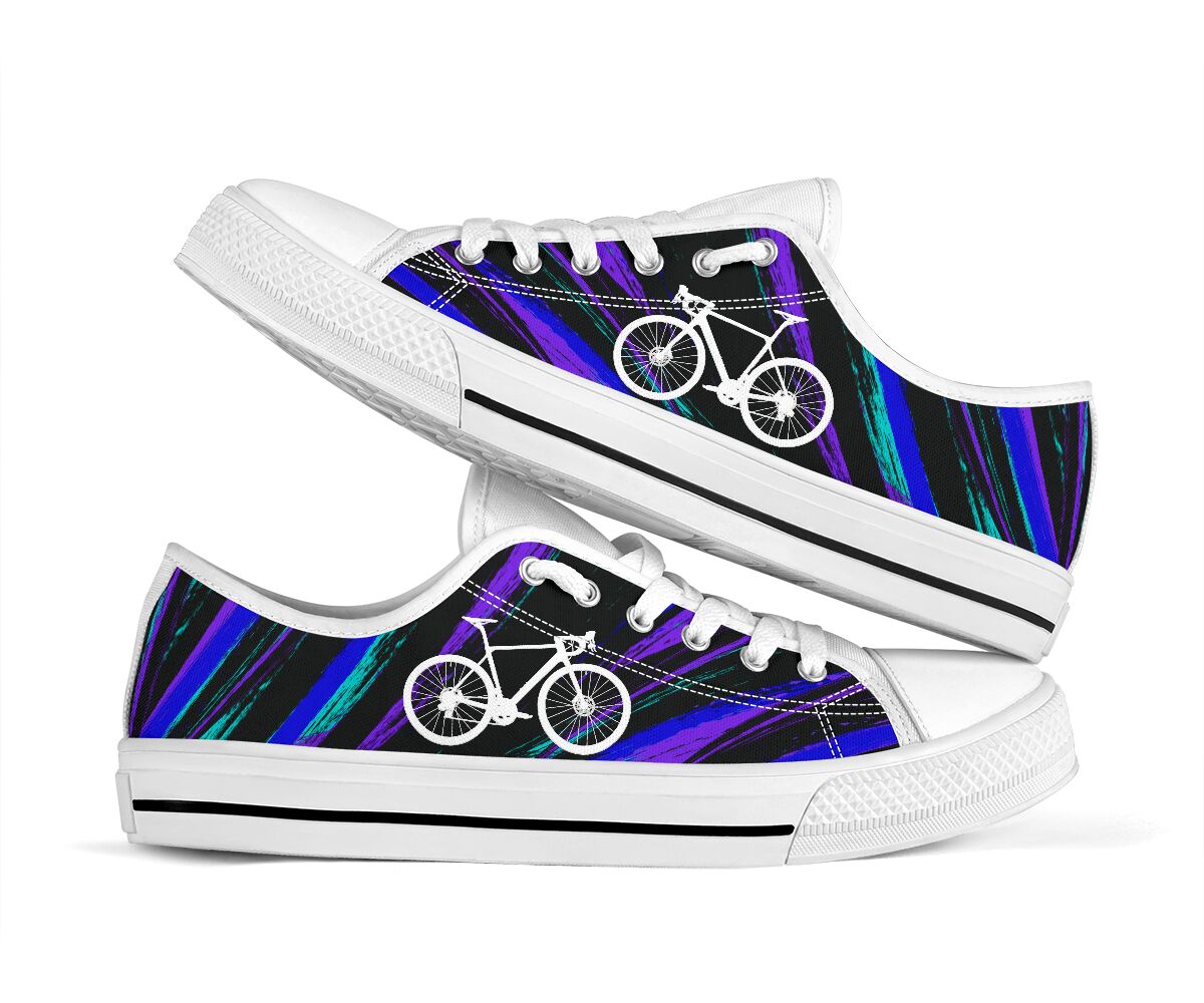Cycling Purple Watercolor - Low Top Shoe - Love Love Top Shoes