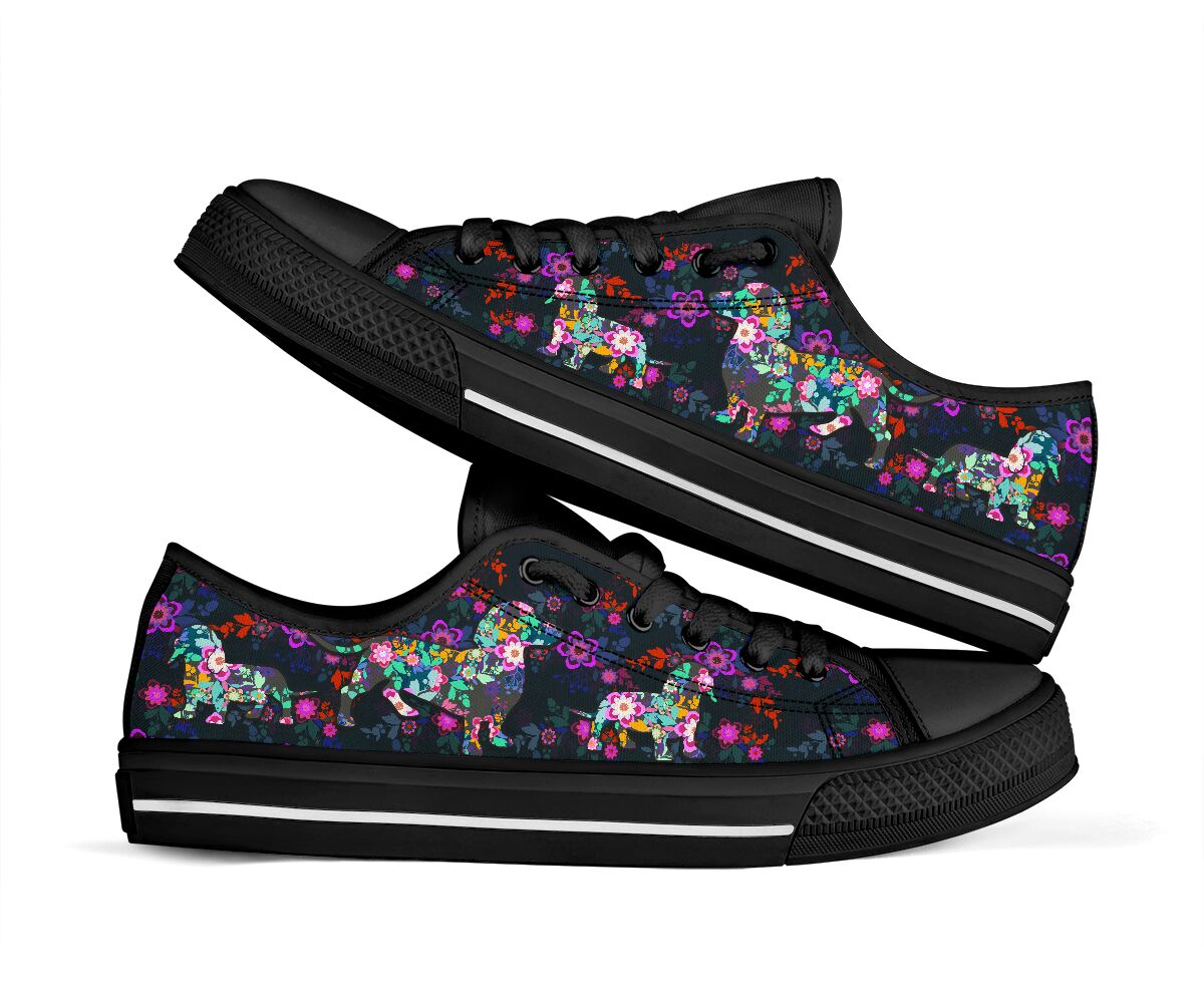 Dachshund Flower Color - Low Top - Nnd Shoe - Love Love Top Shoes