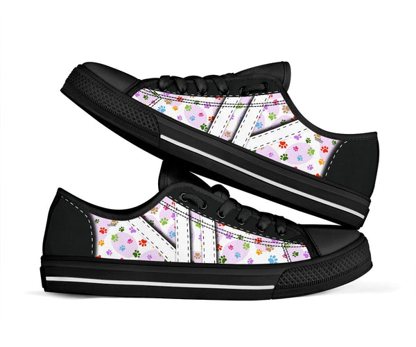 Dog Paw Picture Cartoon - Low Top Shoe - Love Love Top Shoes