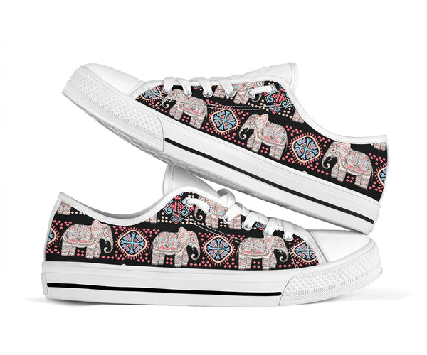 Elephant Vintage Graphic Low Top Shoes