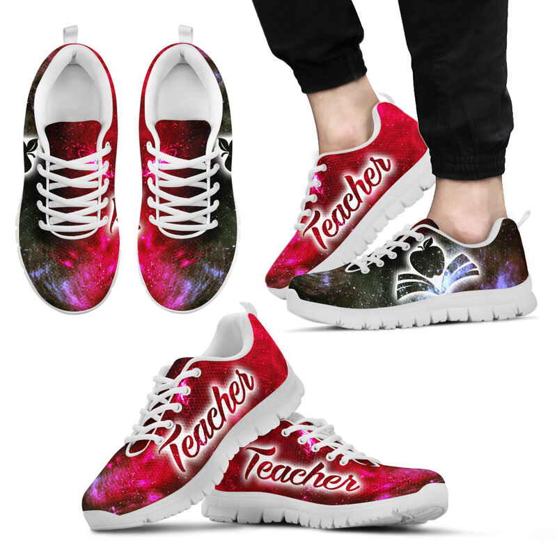 Teacher Galaxy2 Red Black Sneakers, Running Shoes, Shoes For Women, Shoes For Men, Custom Sh- Love Sneakers