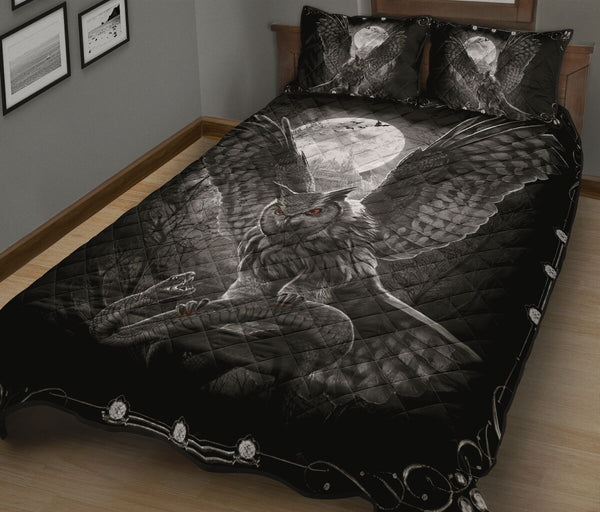 Owl Gothic Style Quilt Bed Set - Love Quilt Bedding Set