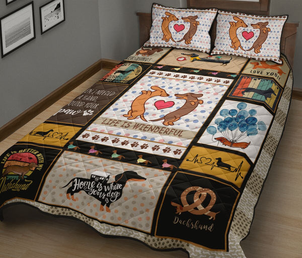 Dachshund Life Is Wienderful - Bed Set- Love Quilt Bedding Set