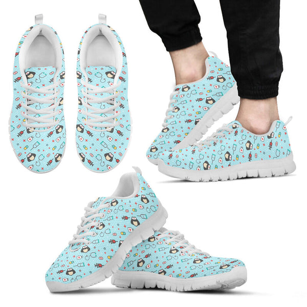 Nurse Pattern Sneakers, Running Shoes, Shoes For Women, Shoes For Men, Custom Shoes, L- Love Sneakers