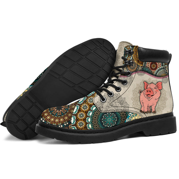 Pig - Vintage Mandala Asboot Sky - Love All Season Boots