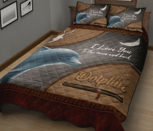 Dolphin Leather Quilt Bed Set - Love Quilt Bedding Set