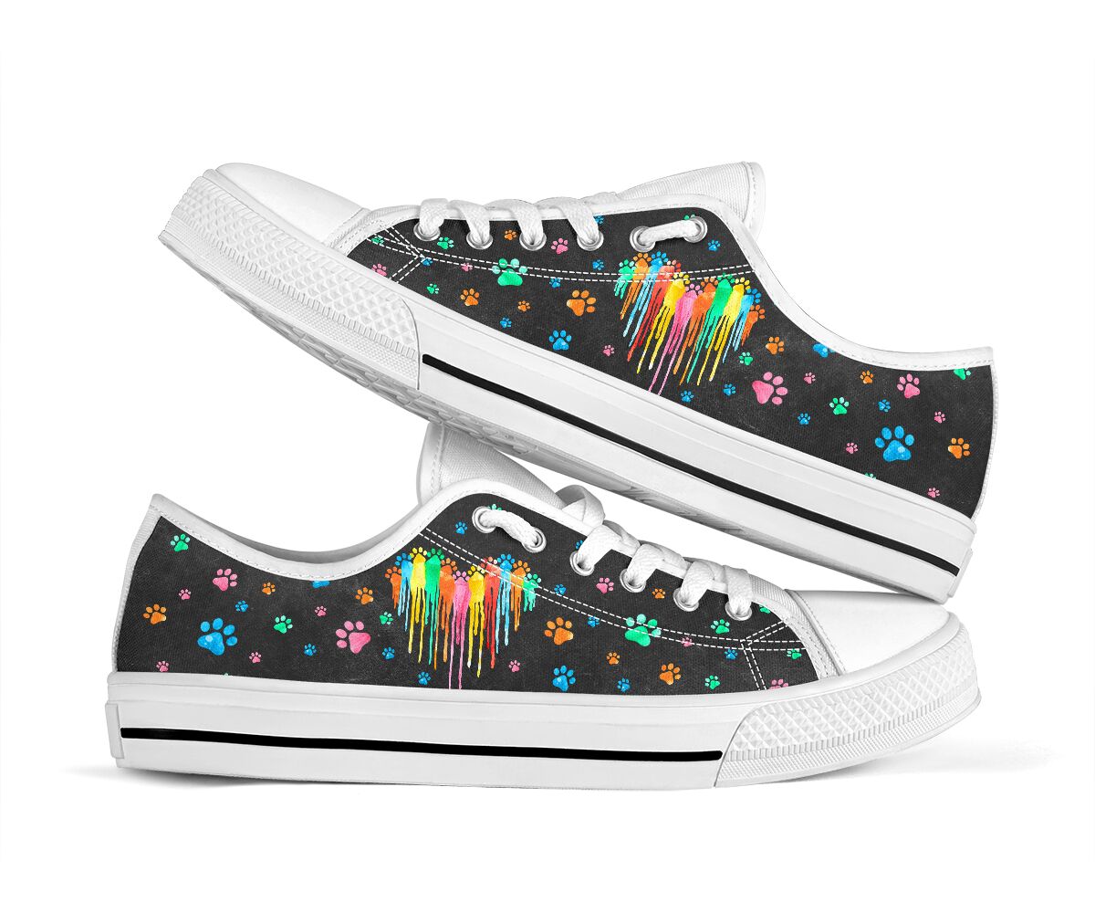 Dog Mom Colorful Dripping - Low Top Shoe - Love Love Top Shoes