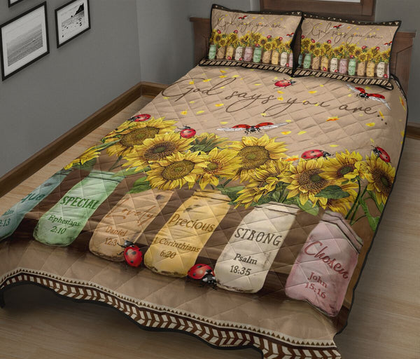 Quilt Bed Set- Sunflower - Ladybug 65 - Love Quilt Bedding Set