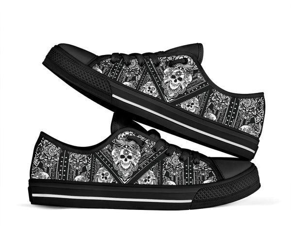 Skull Rose Low TopShoe - Love Low Top Shoes