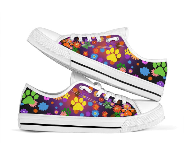 Dog Paw Flower Color - Low Top Shoe - Love Love Top Shoes