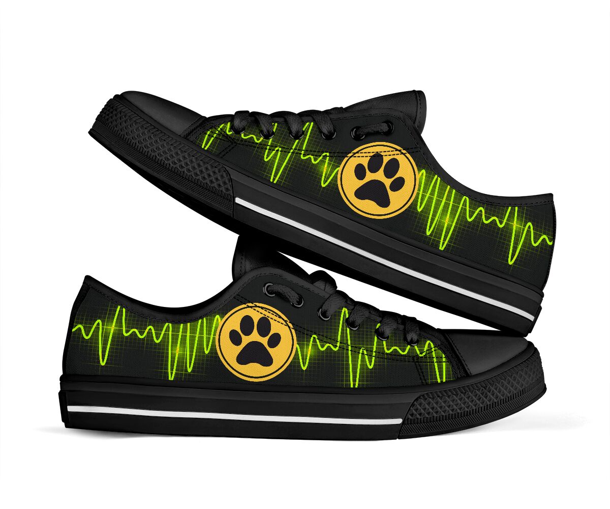 Dog Mom Heart Beat - Low Top Shoe - Love Love Top Shoes