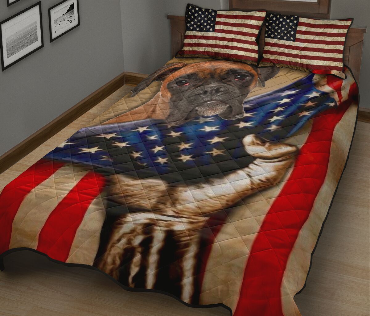 Boxer Quilt Bed Set 57 - Love Quilt Bedding Set