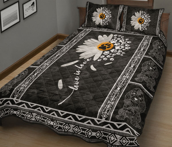 Dog - Golden Retriever - Love Is Love - Quilt Bed Set 61 - Love Quilt Bedding Set