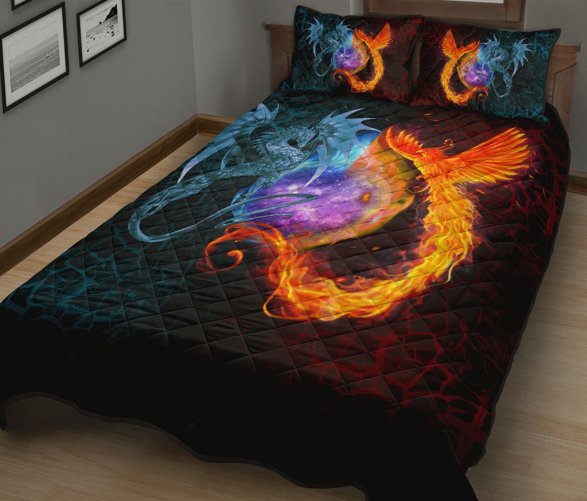 Dragon Art Style Quilt Bed Set 3- Love Quilt Bedding Set
