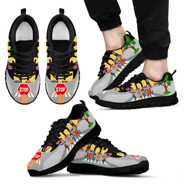Crossing Guards Black Sneakers, Running - Love Sneakers