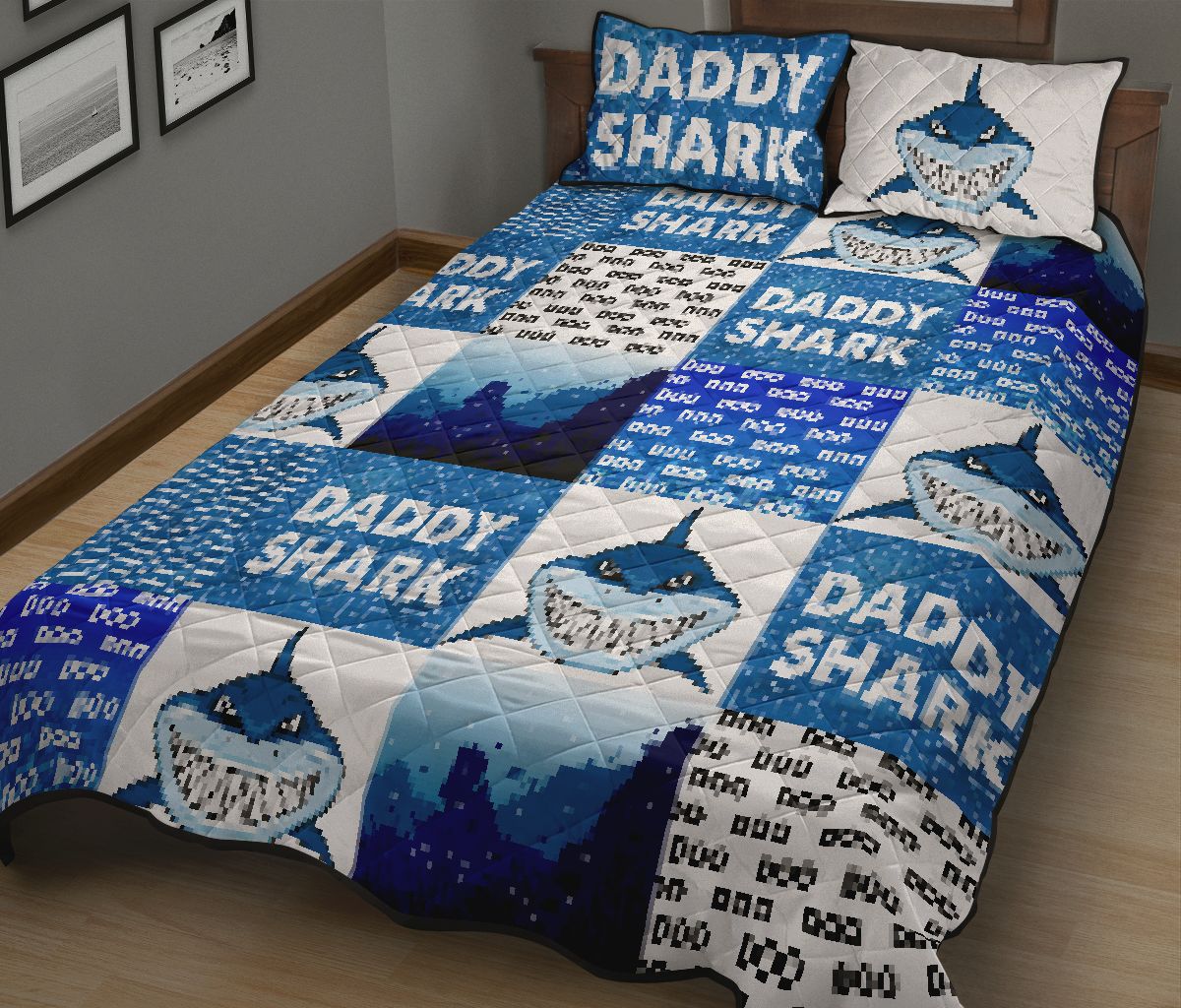 Daddy Shark - Quilt Bed Set - Love Quilt Bedding Set