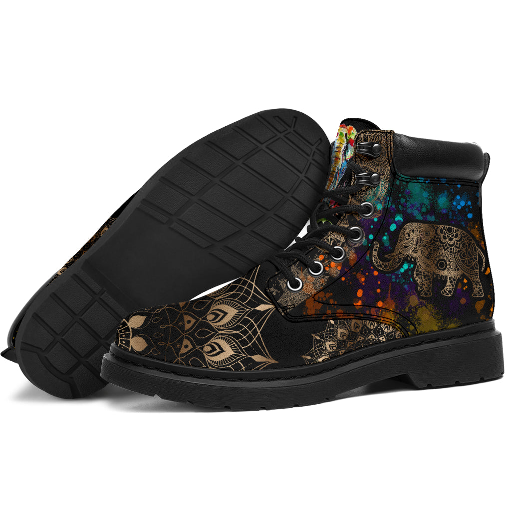 Elephant Henna With Watercolor Asboot - Tl - Love All Season Boots