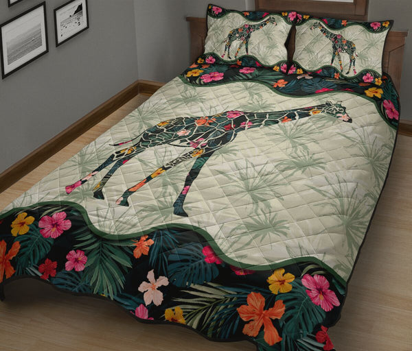 Giraffe Tropical Style Quilt Bed Set - Love Quilt Bedding Set