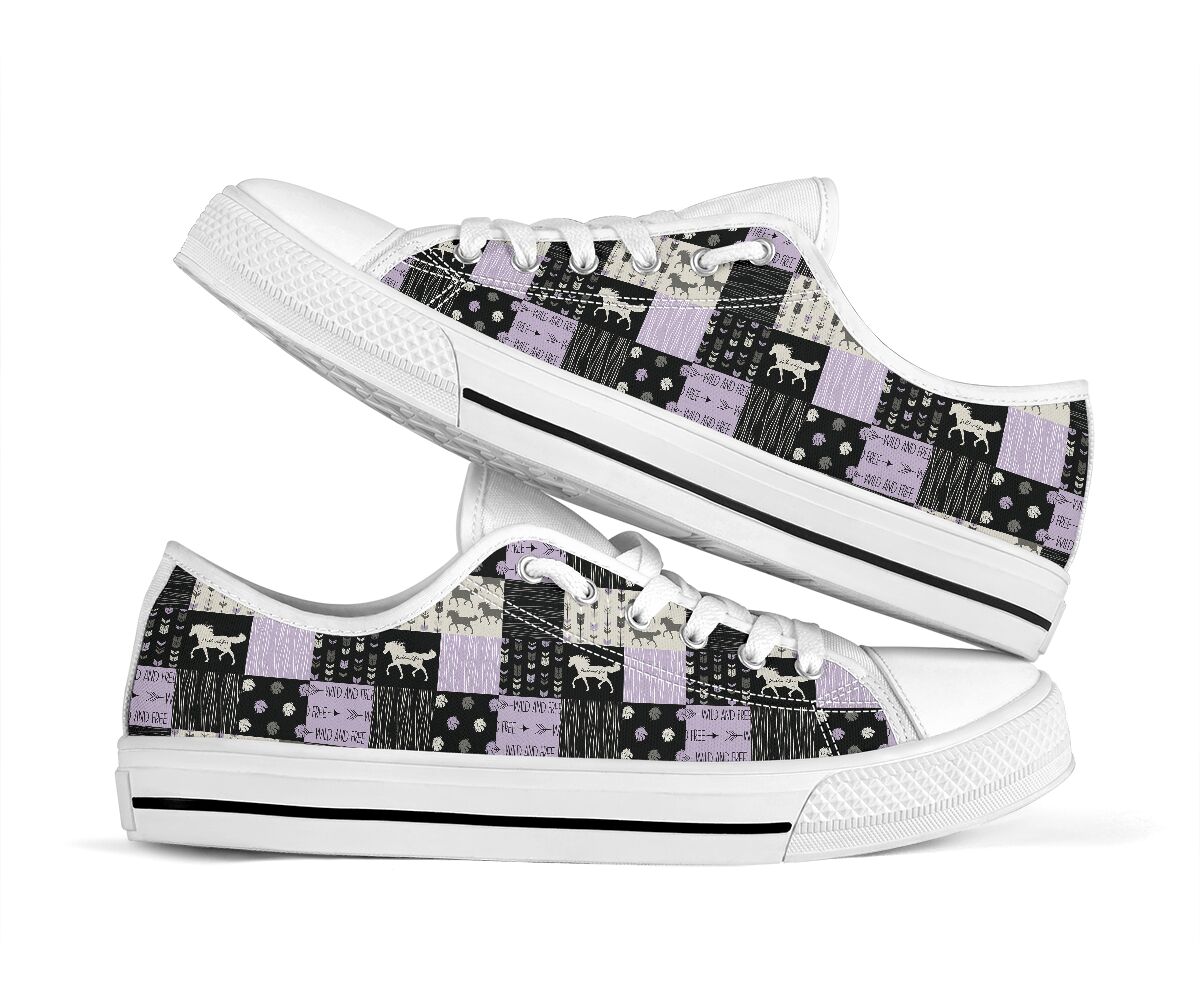 Horse Boho Fabric Low Top  Shoes
