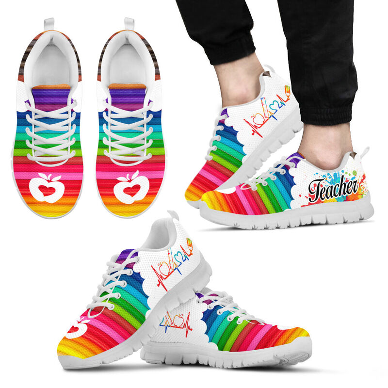 Teacher P-color Art Shoes Sneakers, Runni- Love Sneakers
