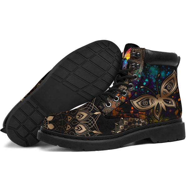 Butterfly Henna With Watercolor Asboot - Tl - Love All Season Boots