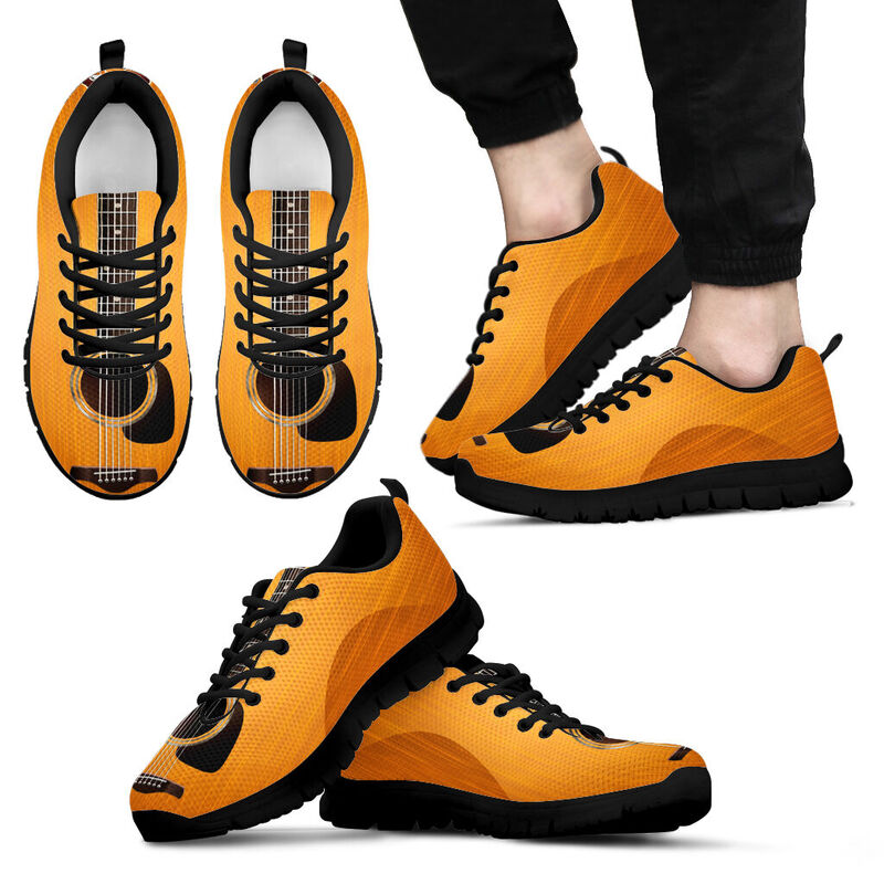 Guitar Realistic Shoes Sneakers, Running Shoes, Shoes For Women, Shoes For Men, Custom Shoes- Love Sneakers