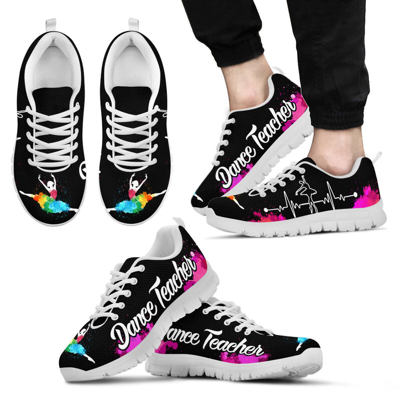 Dance Teacher Art Pink Black Kd Sneakers, Runni- Love Sneakers