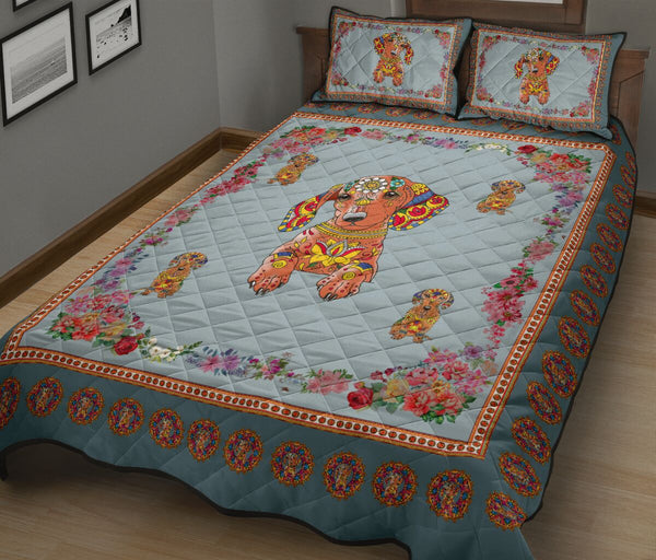 Dachshund Flower - Bed Set- Love Quilt Bedding Set