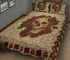 Rose - Skull - Quilt Bed Set 39 - Love Quilt Bedding Set