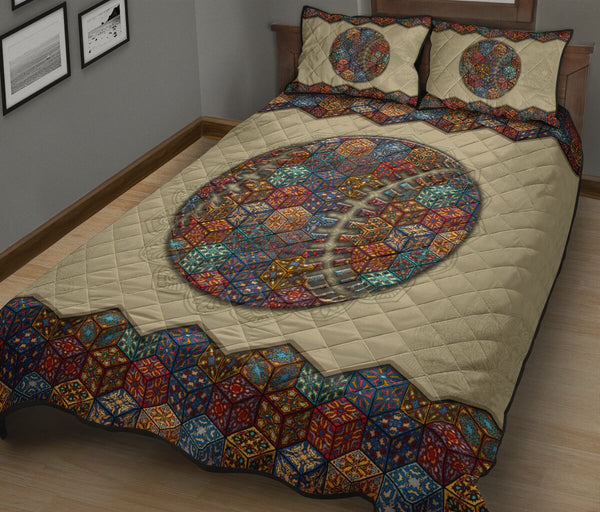 Quilt Bed Set - Mandala - Baseball 37 - Love Quilt Bedding Set