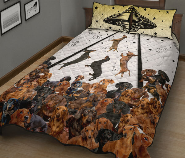 Dachshund Ufo Spaceship - Bed Set - Love Quilt Bedding Set
