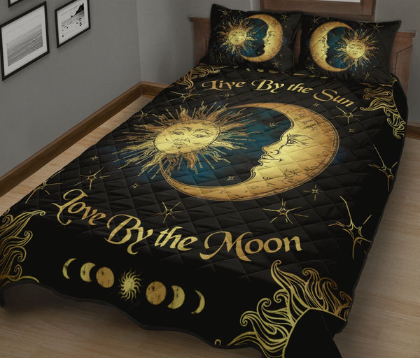 Sunflower Quilt Bed Set - Family - Sun Moon - Love Quilt Bedding Set