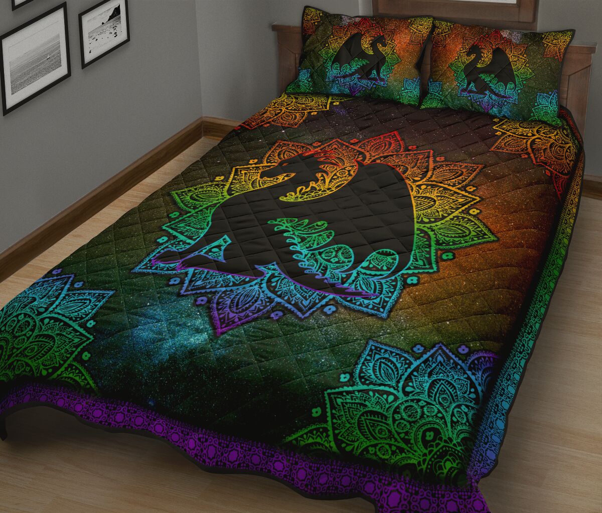 Dragon Mandala Style Quilt Bed Set - Love Quilt Bedding Set