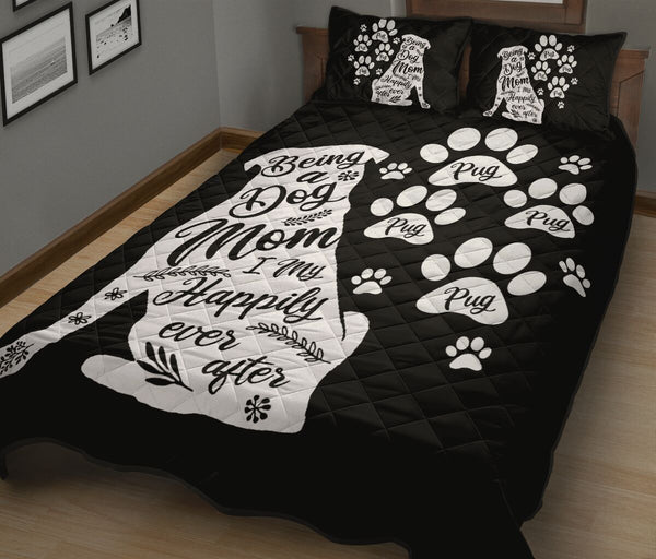 Pug Black And White - Bed Set - Love Quilt Bedding Set