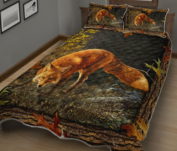 Fox Art Quilt Bed Set 5- Love Quilt Bedding Set